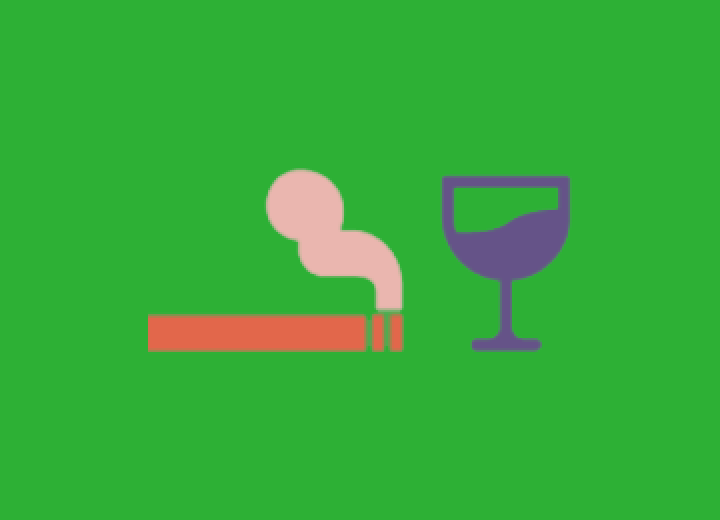 Illustration of wine glass and cigarette