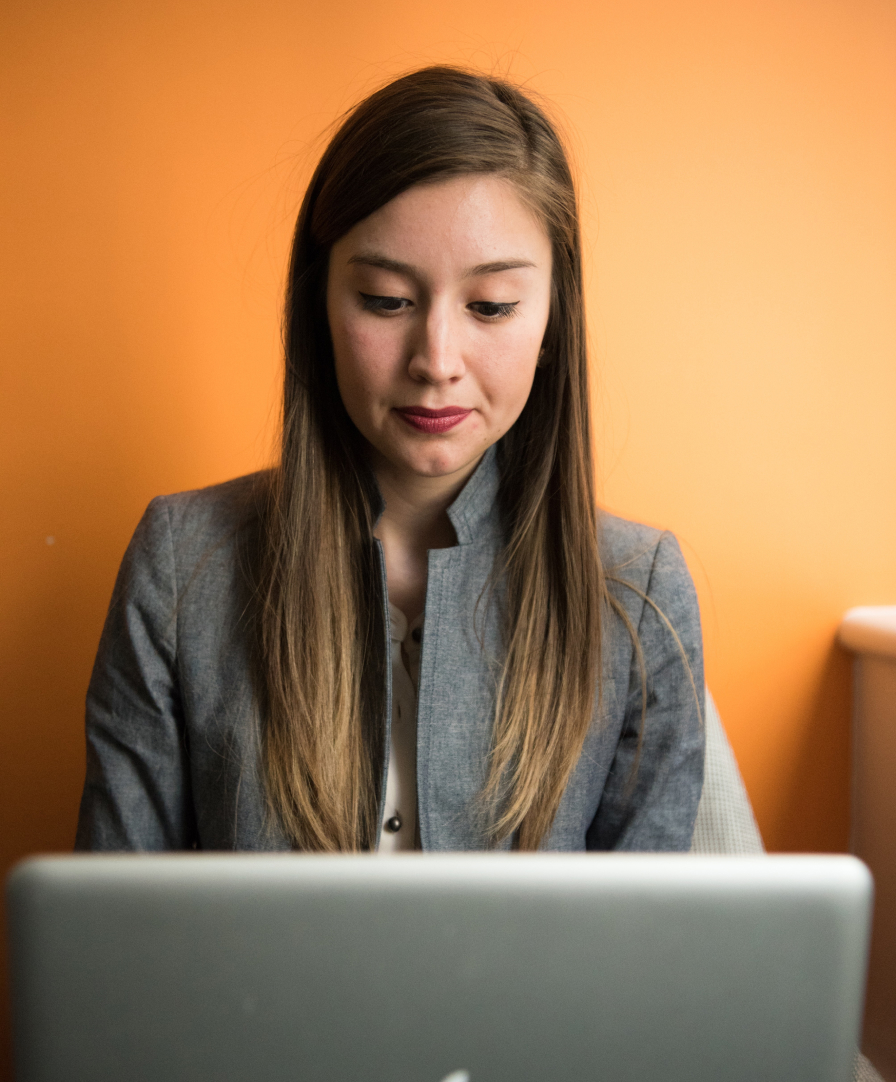 Woman using computer